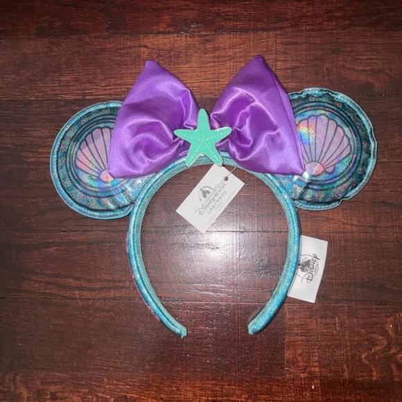 Disney Loungefly Little Mermaid Teal and Purple Seashell Ears - Picture 2 of 4